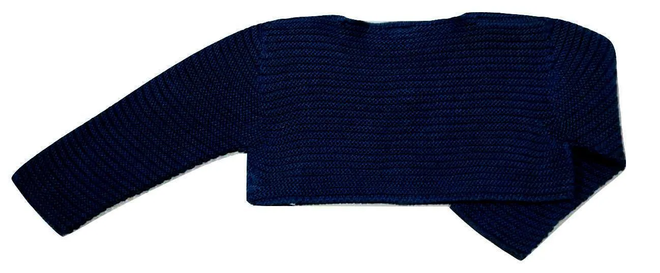 CHAQUETA NIÑA CORTA PUNTO VERANO  MARINO