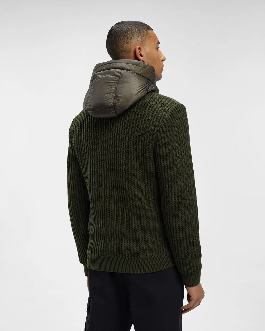 CHAQUETA PUNTO ACOLCHADA GOGGLE LENS VERDE OLIVA