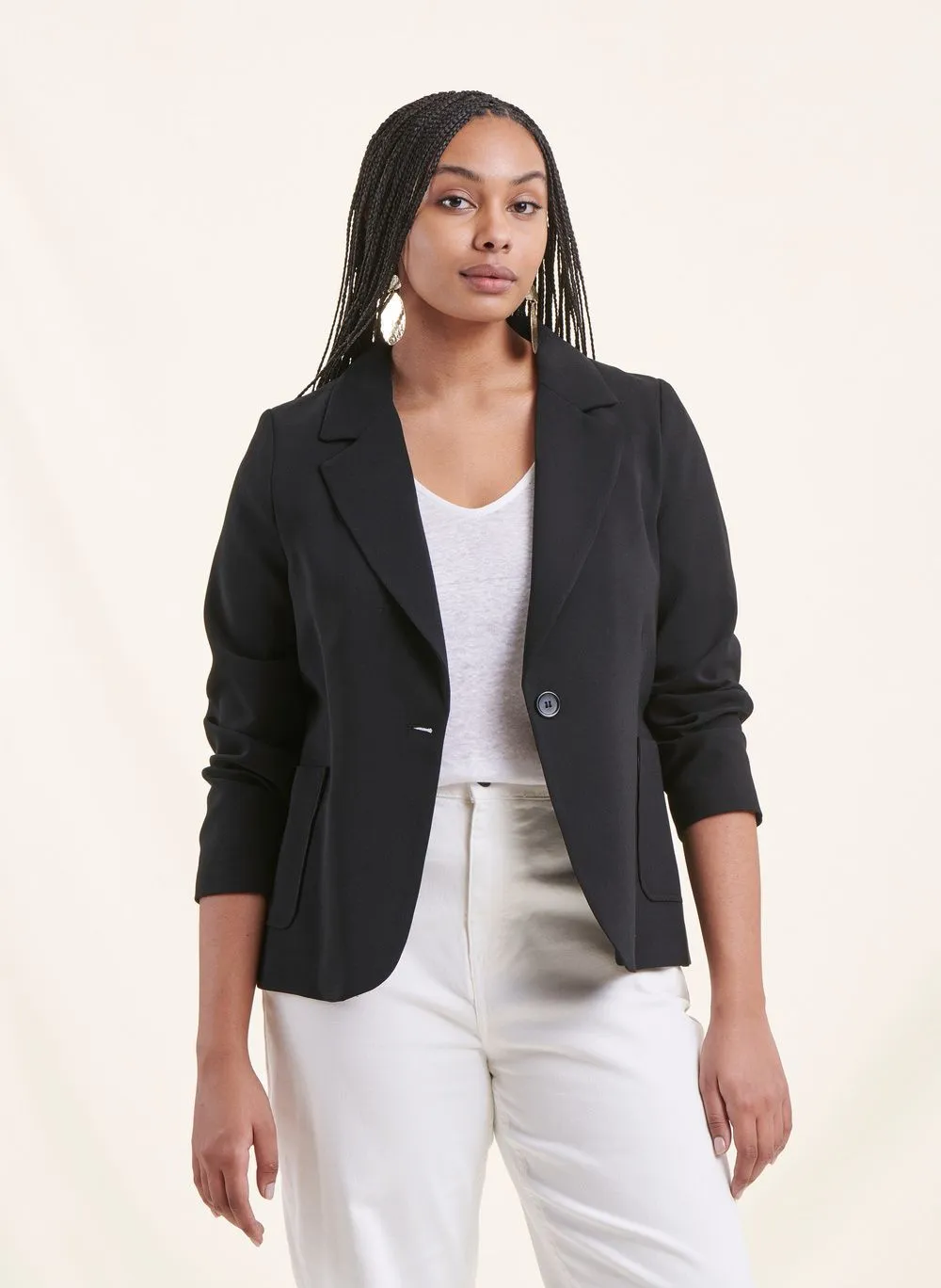 Chaqueta sastre recta en negro