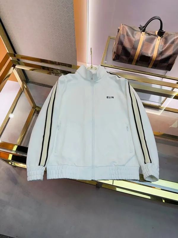 Chándales de marca de alta calidad para hombre, diseño de costura a rayas a la moda, ropa deportiva con cremallera, chándal de d
