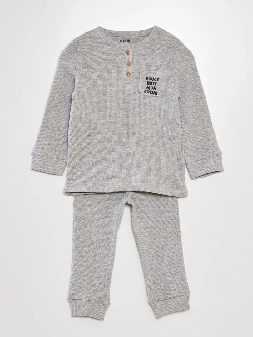 CONJUNTO DE PIJAMA  2 PIEZAS  GRIS