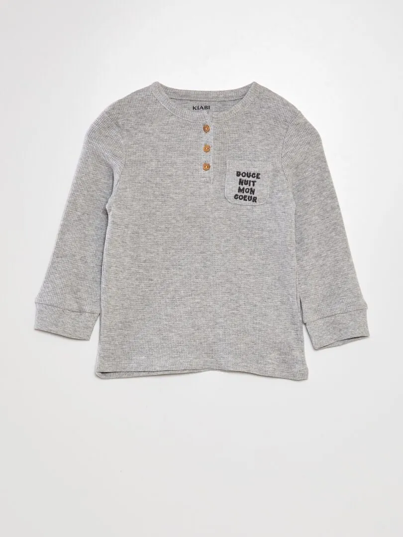 CONJUNTO DE PIJAMA  2 PIEZAS  GRIS