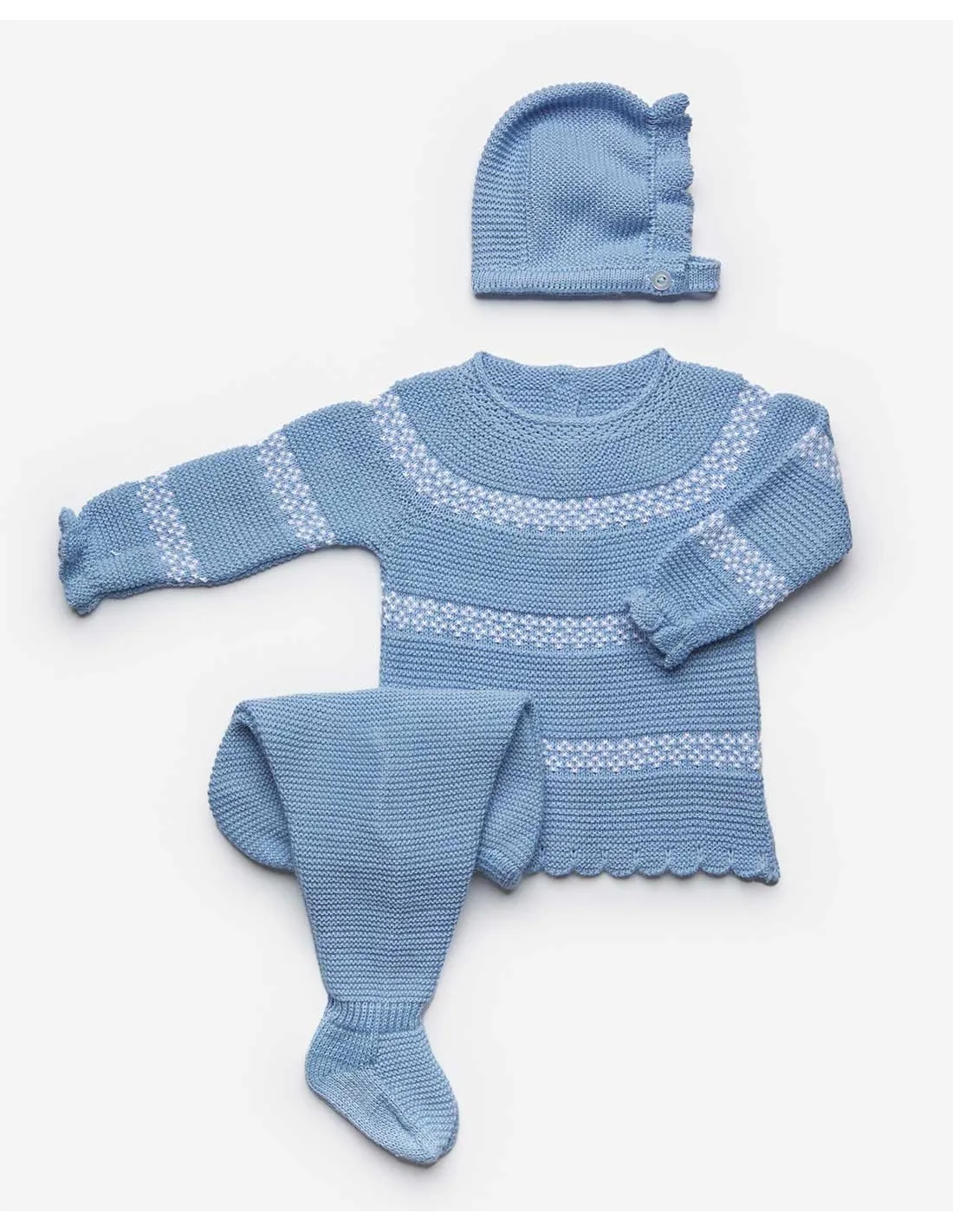 Conjunto Polaina 3 Piezas Lin Rayado Rombos Juliana