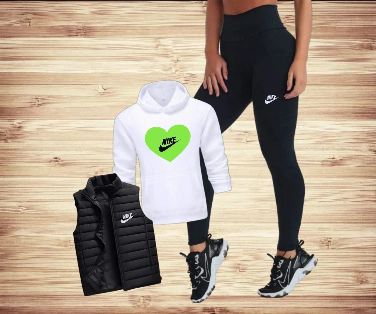Conjunto tres piezas Nike corazón