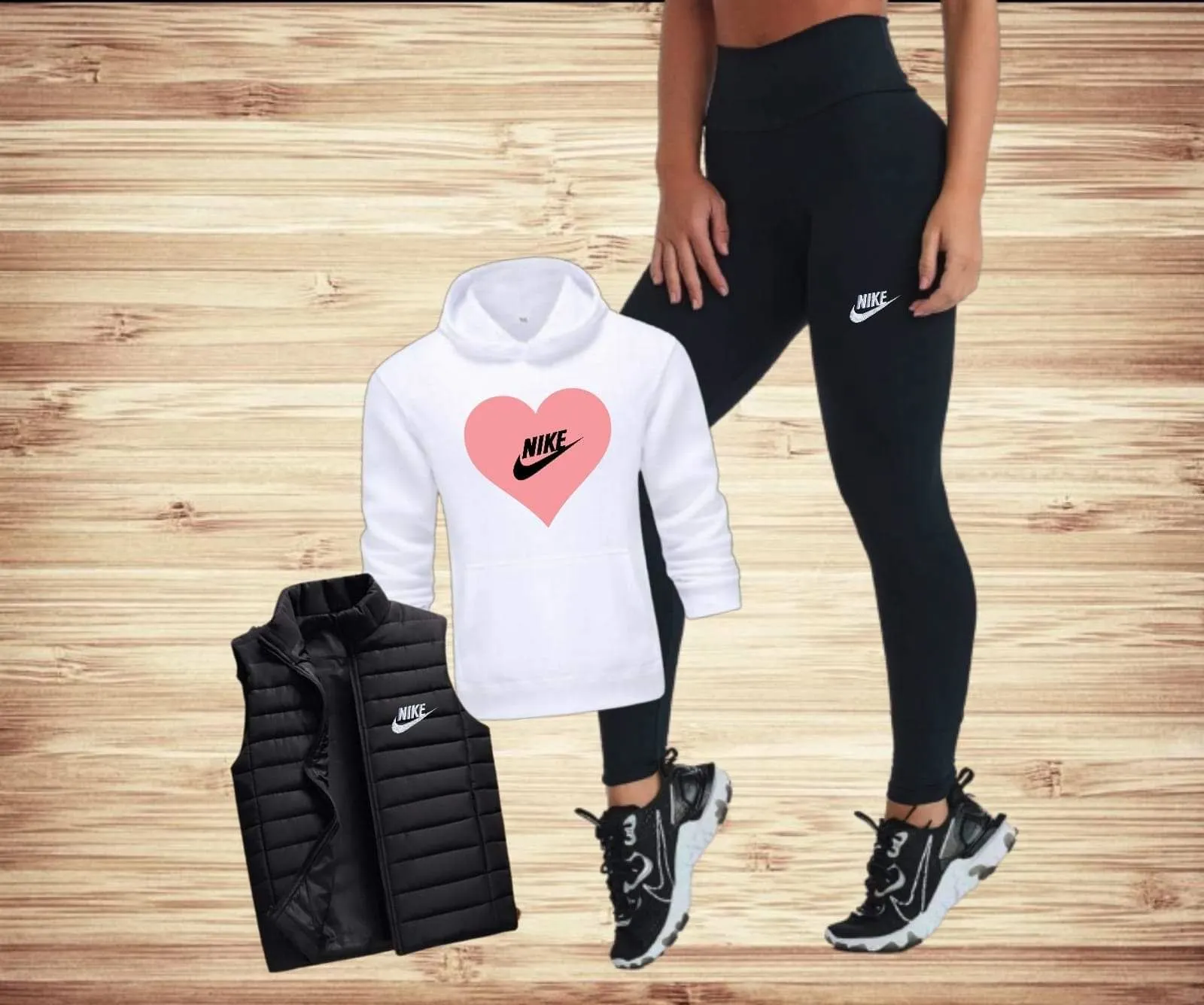 Conjunto tres piezas Nike corazón