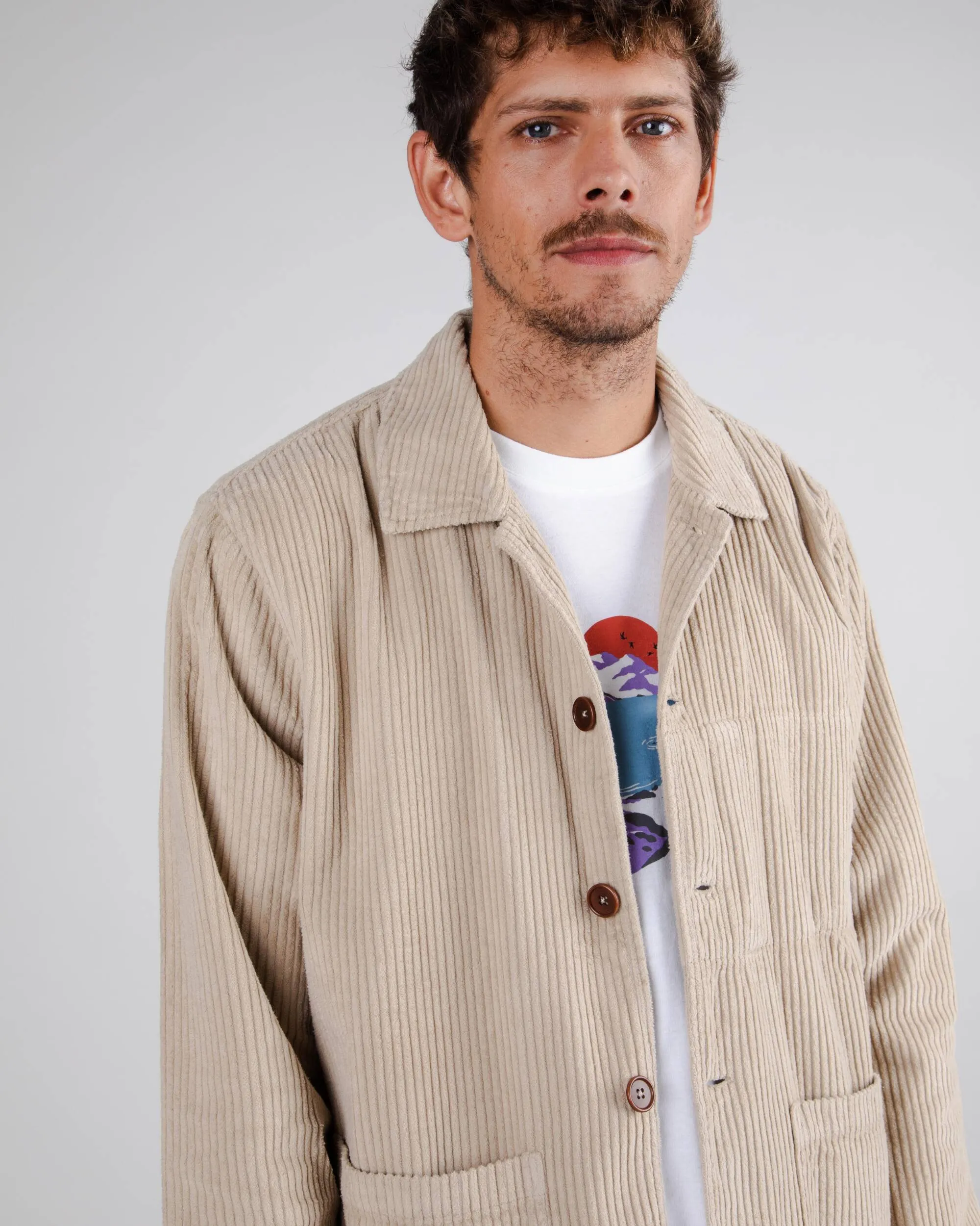 Corduroy Overshirt Ecru