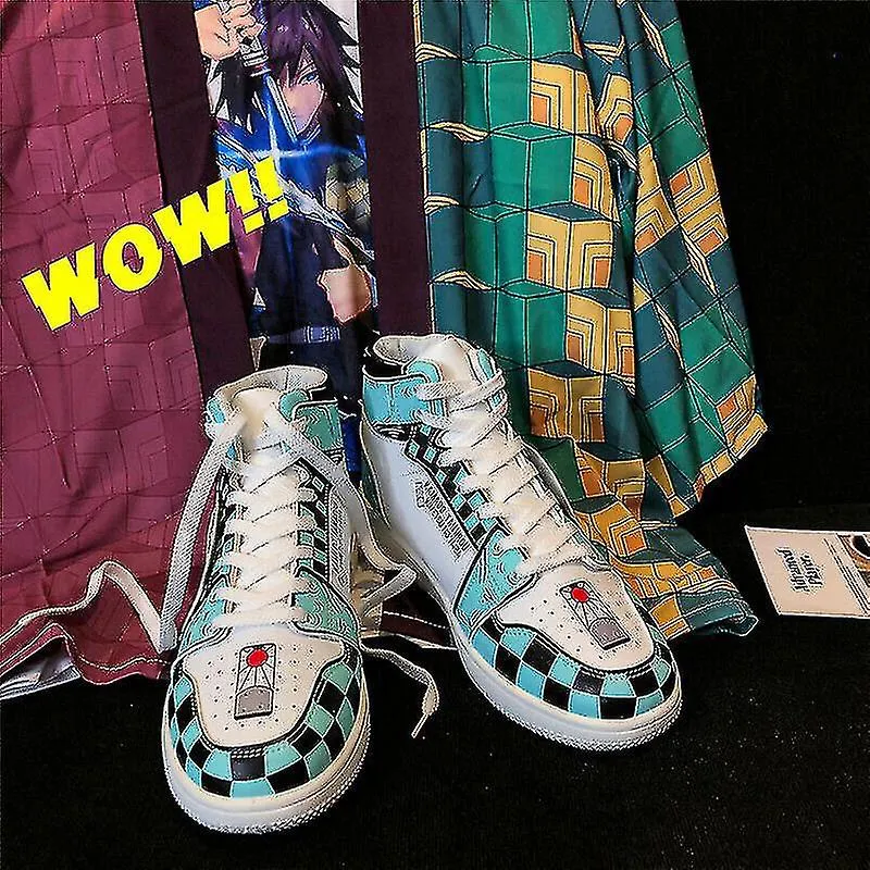 DEMON SLAYER KAMADO TANJIROU SNEAKERS CASUAL HIGHTOP TRAINERS ZAPATOS DEPORTIVOS UNISEX