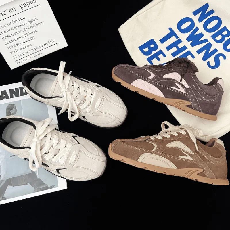 Dexin Women's 2024 Nuevos deportes casuales de otoño plano para estudiantes, pequeños zapatos blancos, zapatos para correr 
