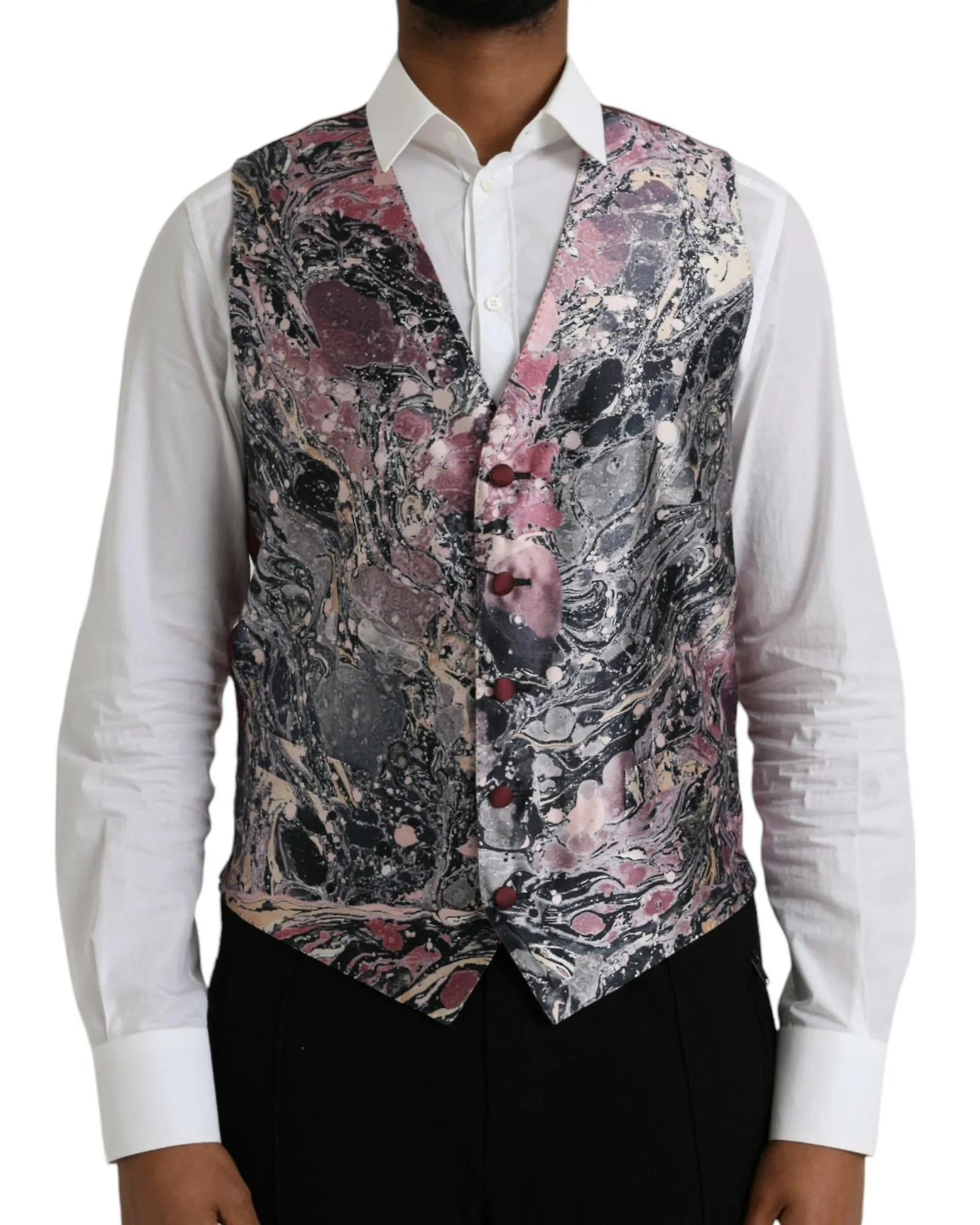 Dolce & Gabbana Galaxy Silk Formal Dress Vest