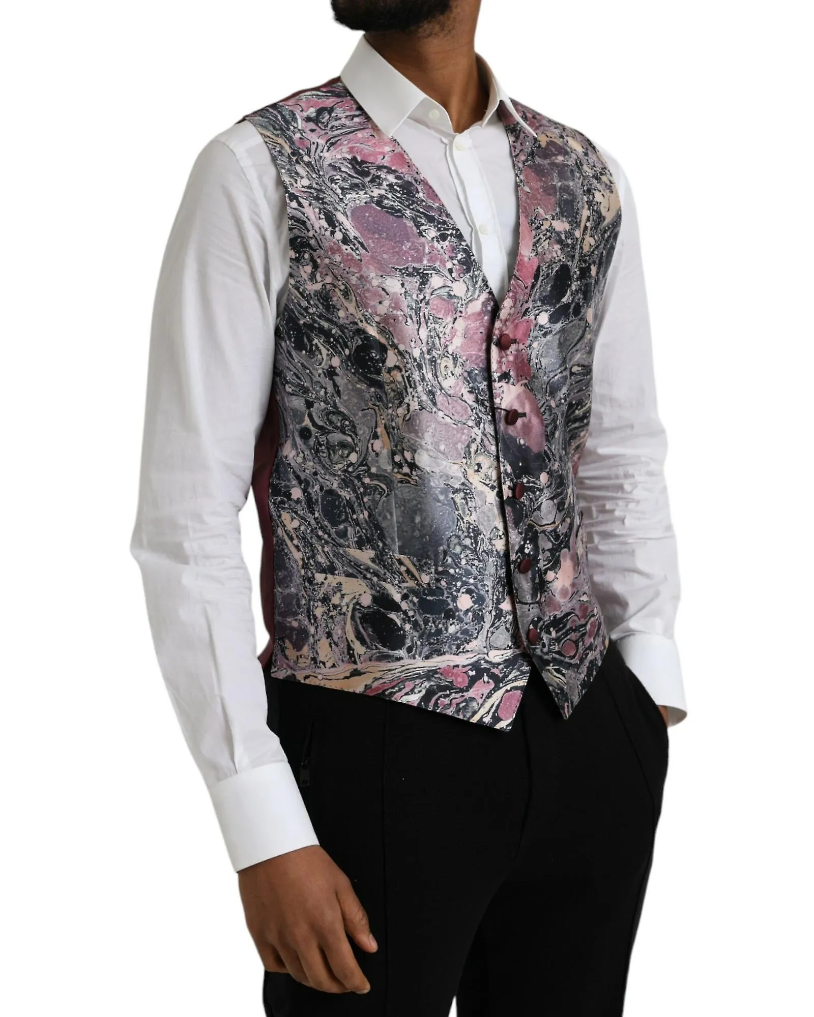 Dolce & Gabbana Galaxy Silk Formal Dress Vest