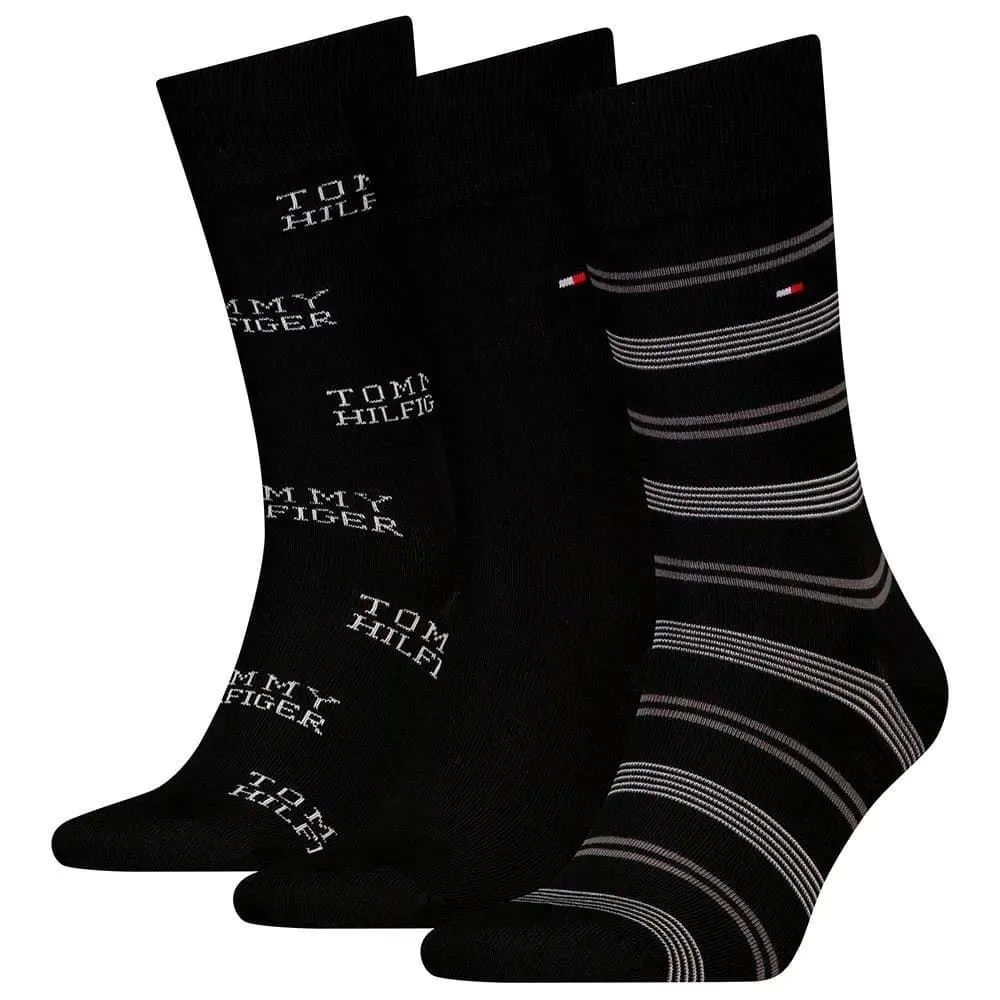 Estuche 3 Pares Calcetines Tommy Hilfiger Giftbox Tommy Stri 701229783 003 804/805 (TOMMY JEANS)