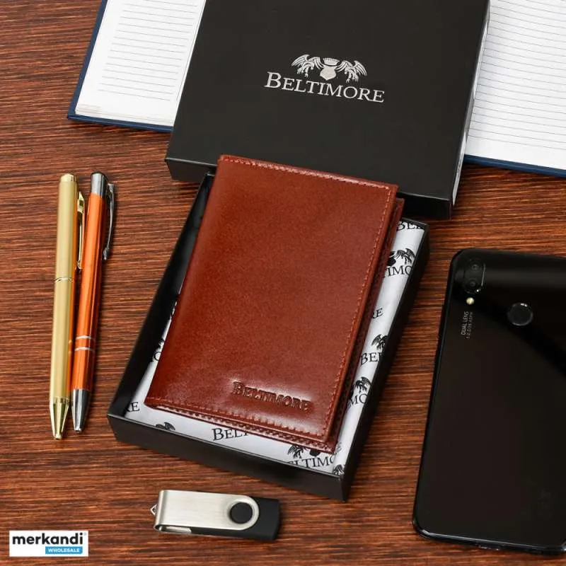 Estuche de cuero para bolígrafos Beltimore rojo G91
