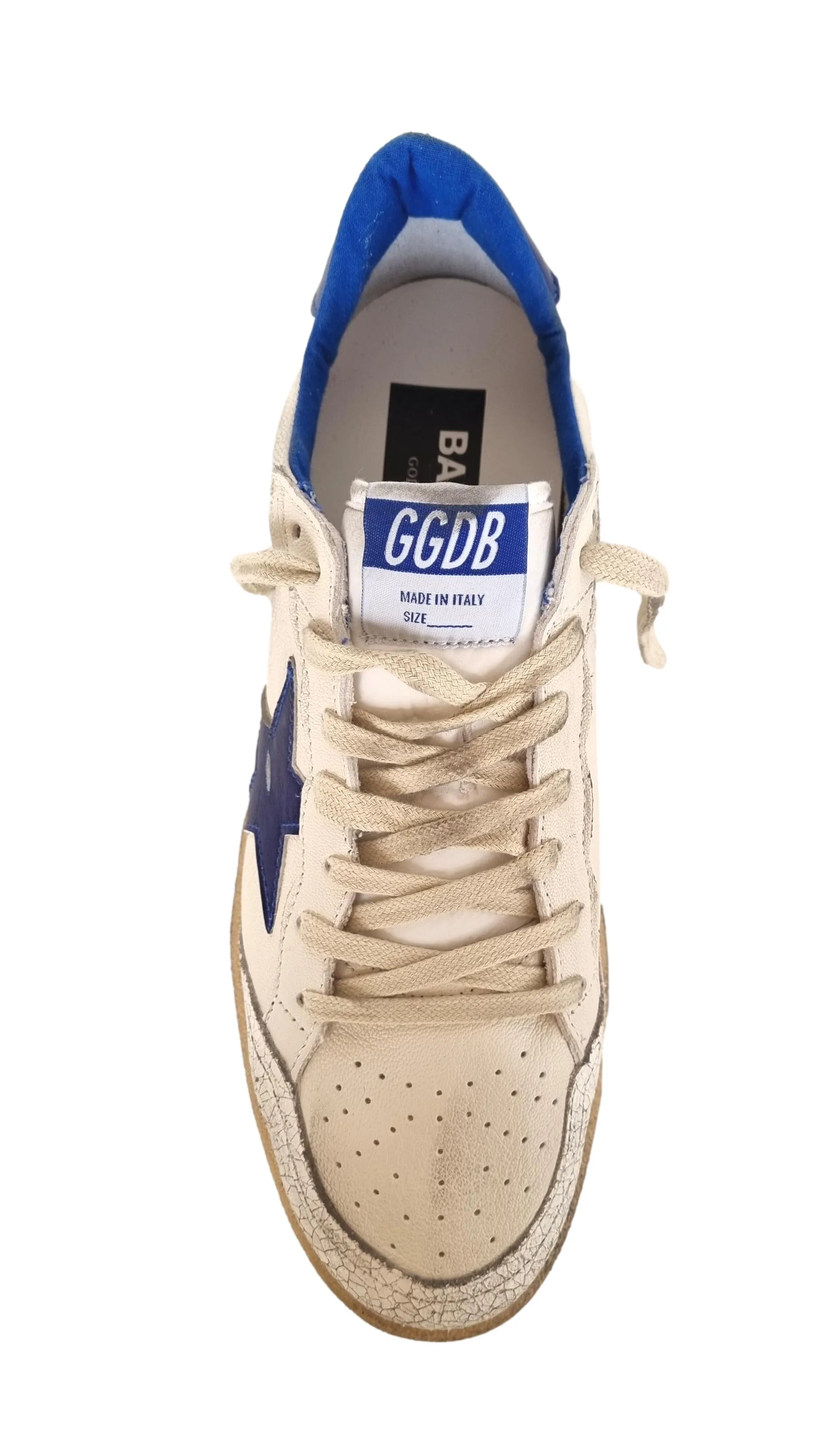 GOLDEN GOOSE ZAPATOS DE HOMBRE SNEAKERS VINTAGE BALL STAR 10327 BLANCOAZUL