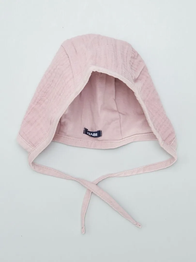 GORRO DE DOBLE GASA DE ALGODóN  PURPURA