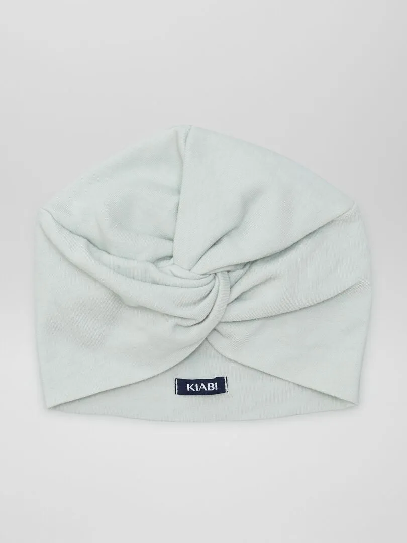 GORRO TURBANTE DE PUNTO  AZUL