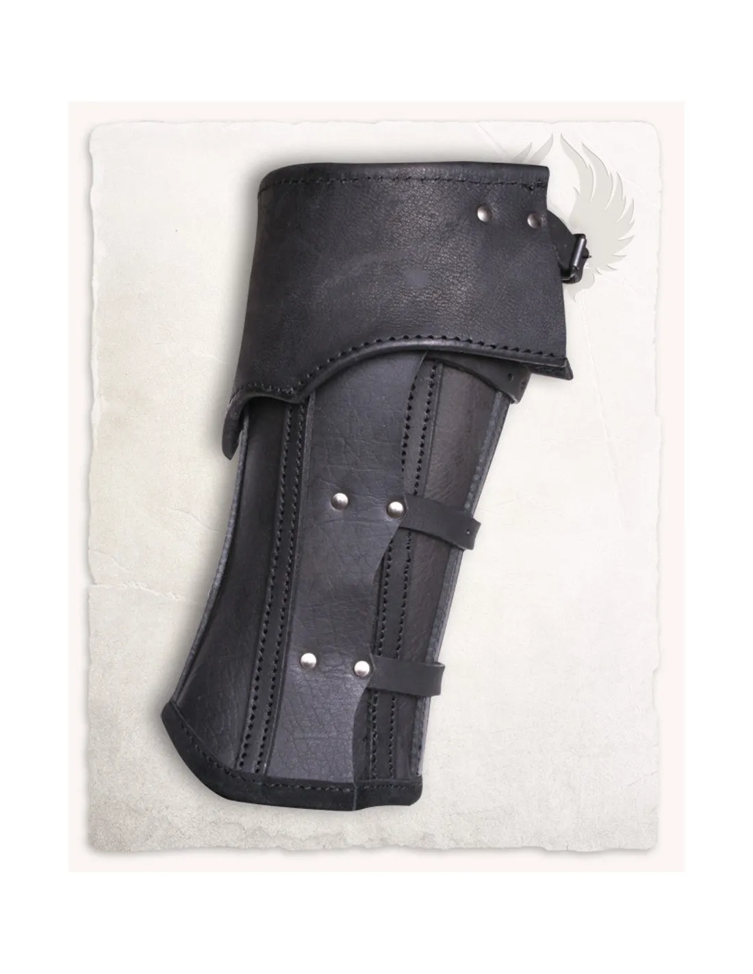 Grebas medievales de cuero negro modelo Randulf