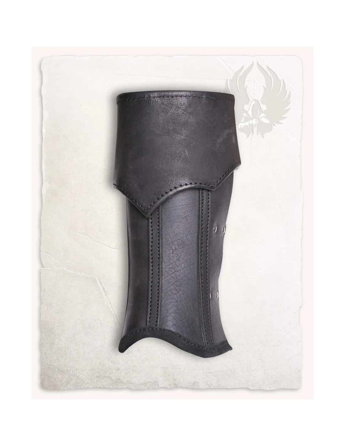 Grebas medievales de cuero negro modelo Randulf