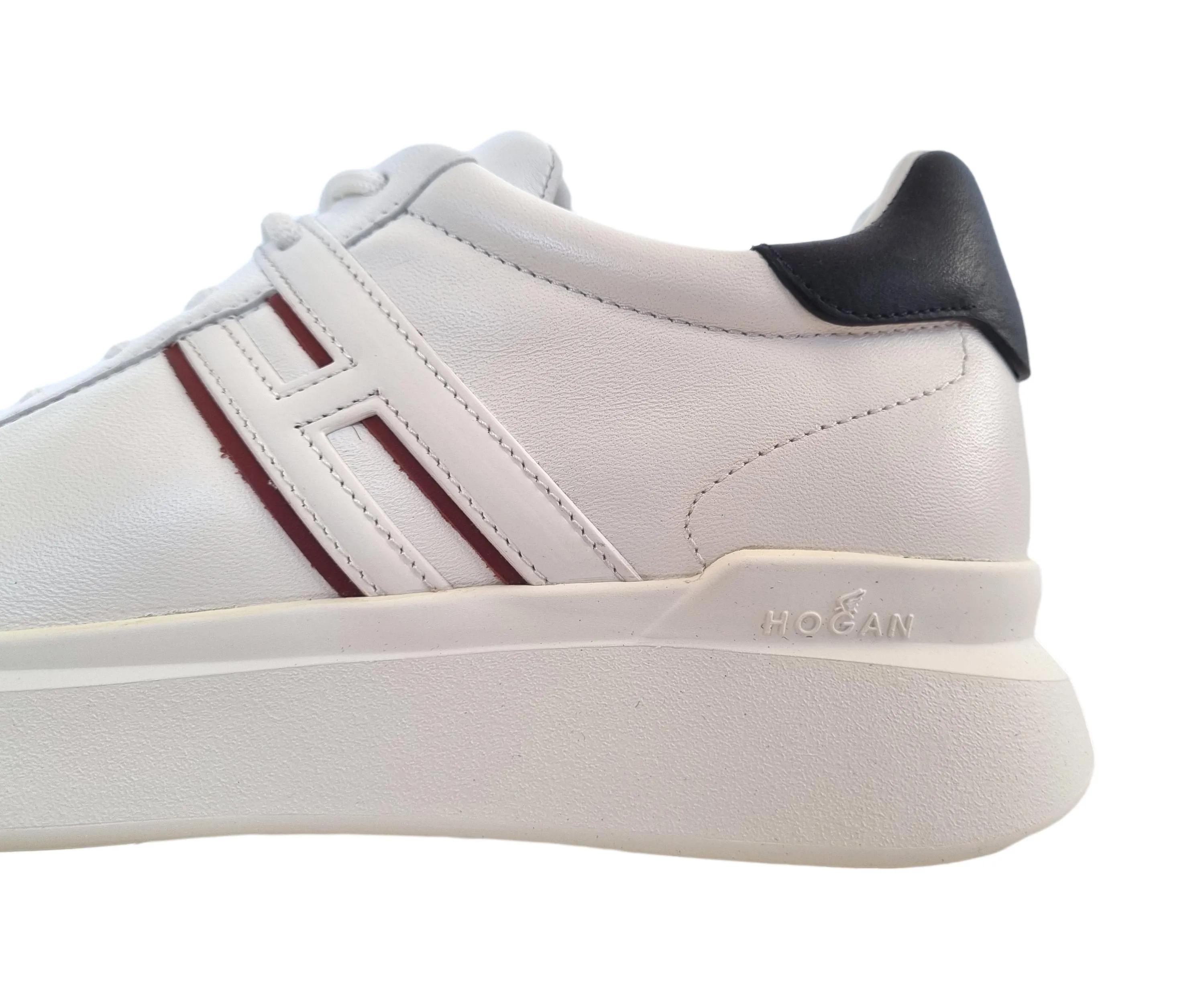 Hogan zapatos de hombre sneakers H580 HXM5800DV42QI514ZZ blanco y rojo