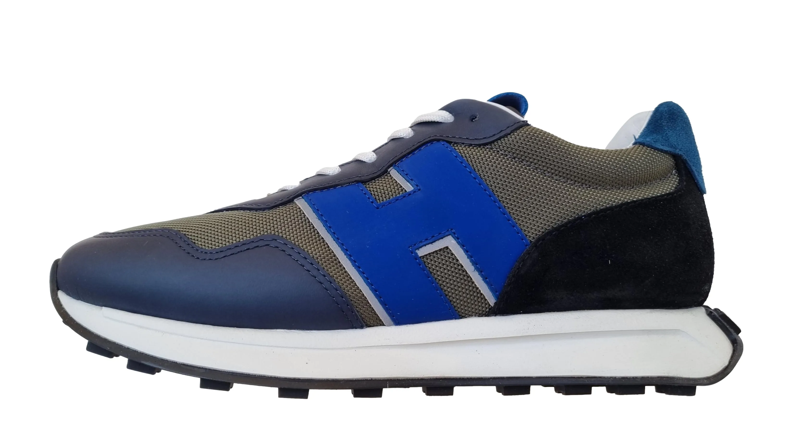HOGAN ZAPATOS DE HOMBRE SNEAKERS H601 HXM6010EH411K5759P BIMATERIAL AZUL