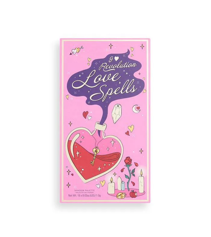 I HEART REVOLUTION  PALETA DE SOMBRAS SPELLBOOKS  LOVE SPELLS