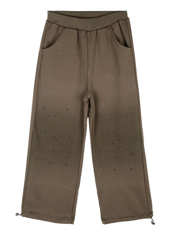 Injuly Conjunto de 2 piezas para niña con camiseta estampada y pantalón de campana.