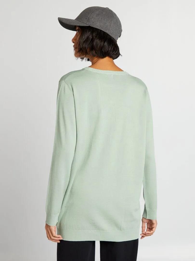 JERSEY FINO DE CORTE LARGO  VERDE