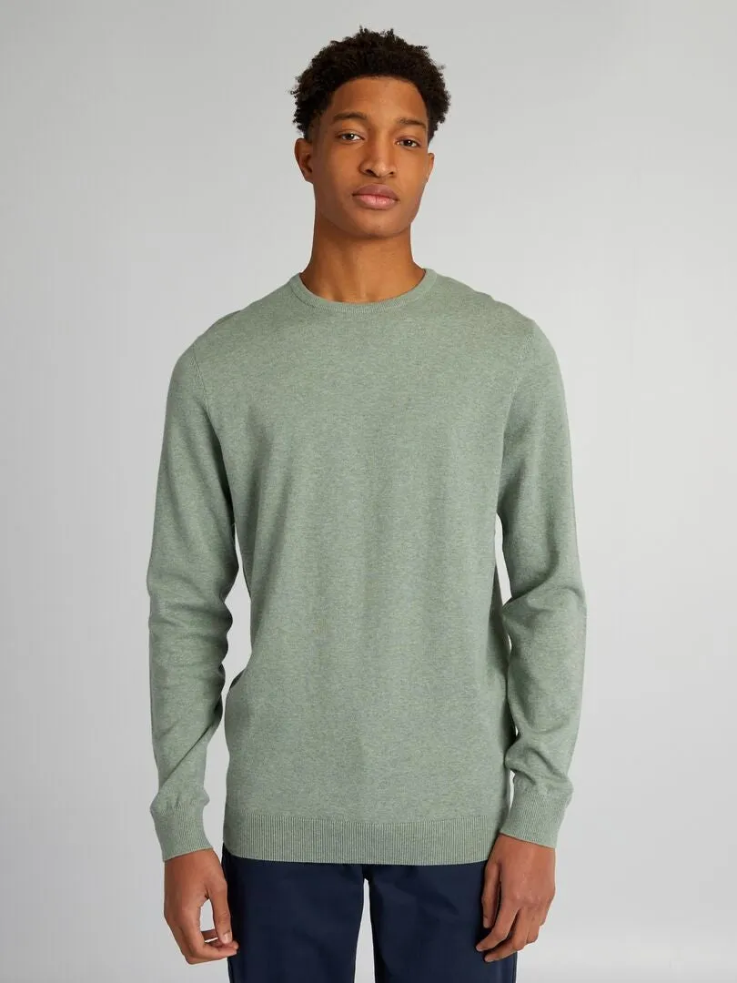 JERSEY LISO CON CUELLO REDONDO +1,90 M  VERDE