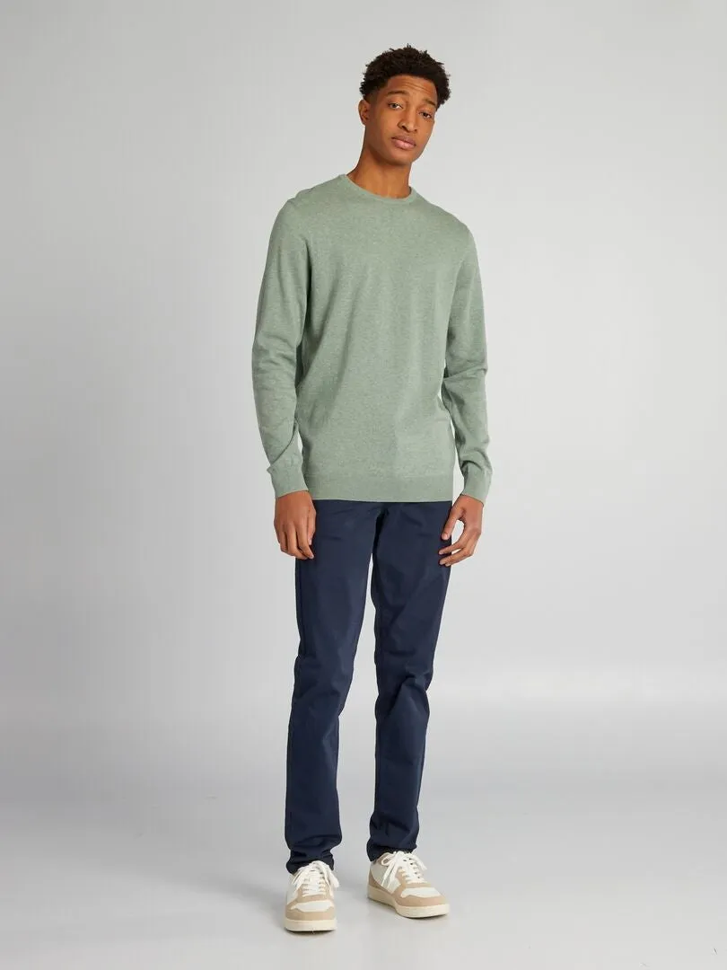 JERSEY LISO CON CUELLO REDONDO +1,90 M  VERDE