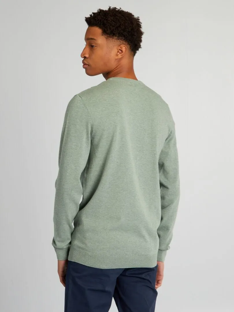 JERSEY LISO CON CUELLO REDONDO +1,90 M  VERDE