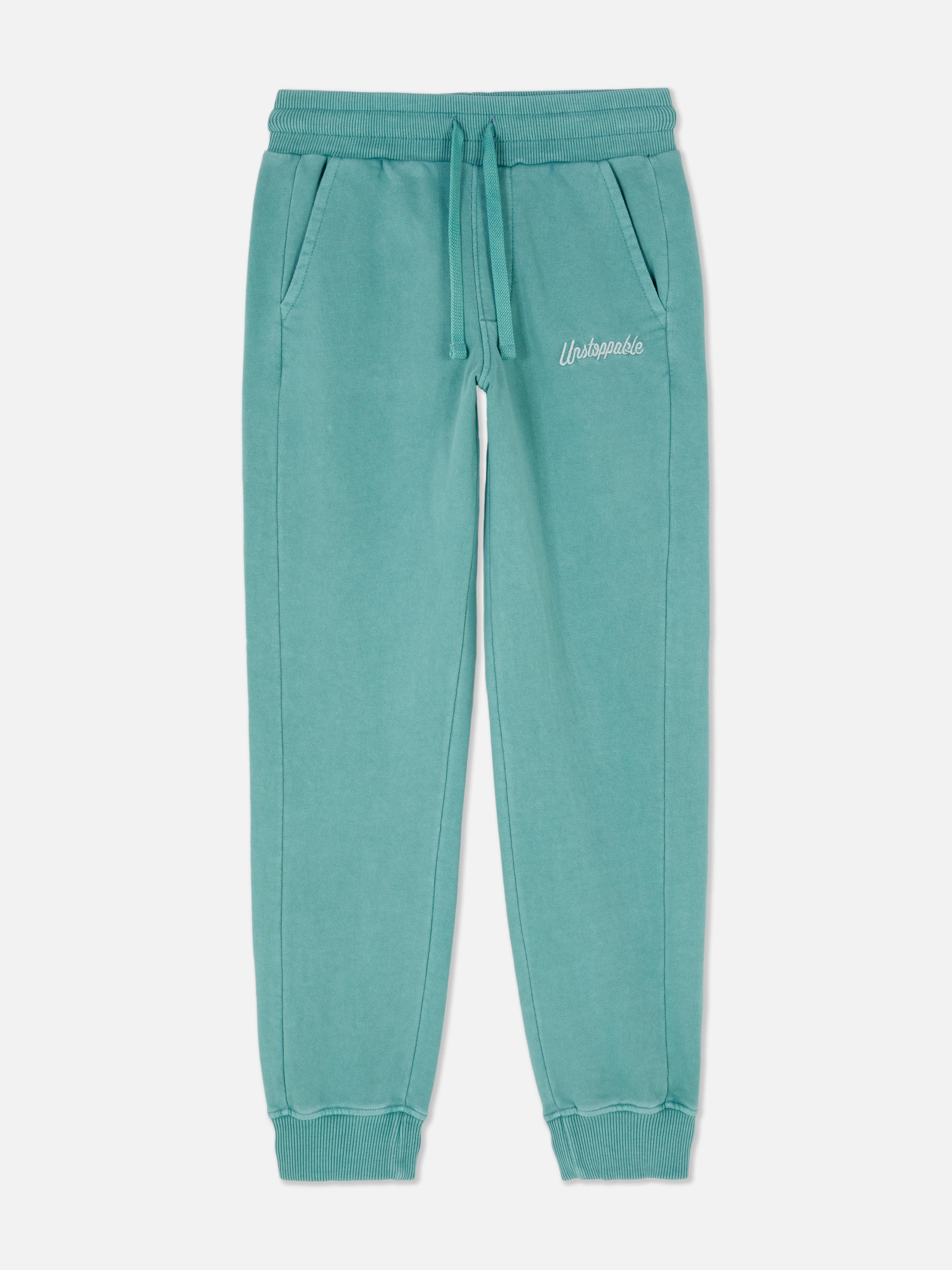 Joggers de punto bordados