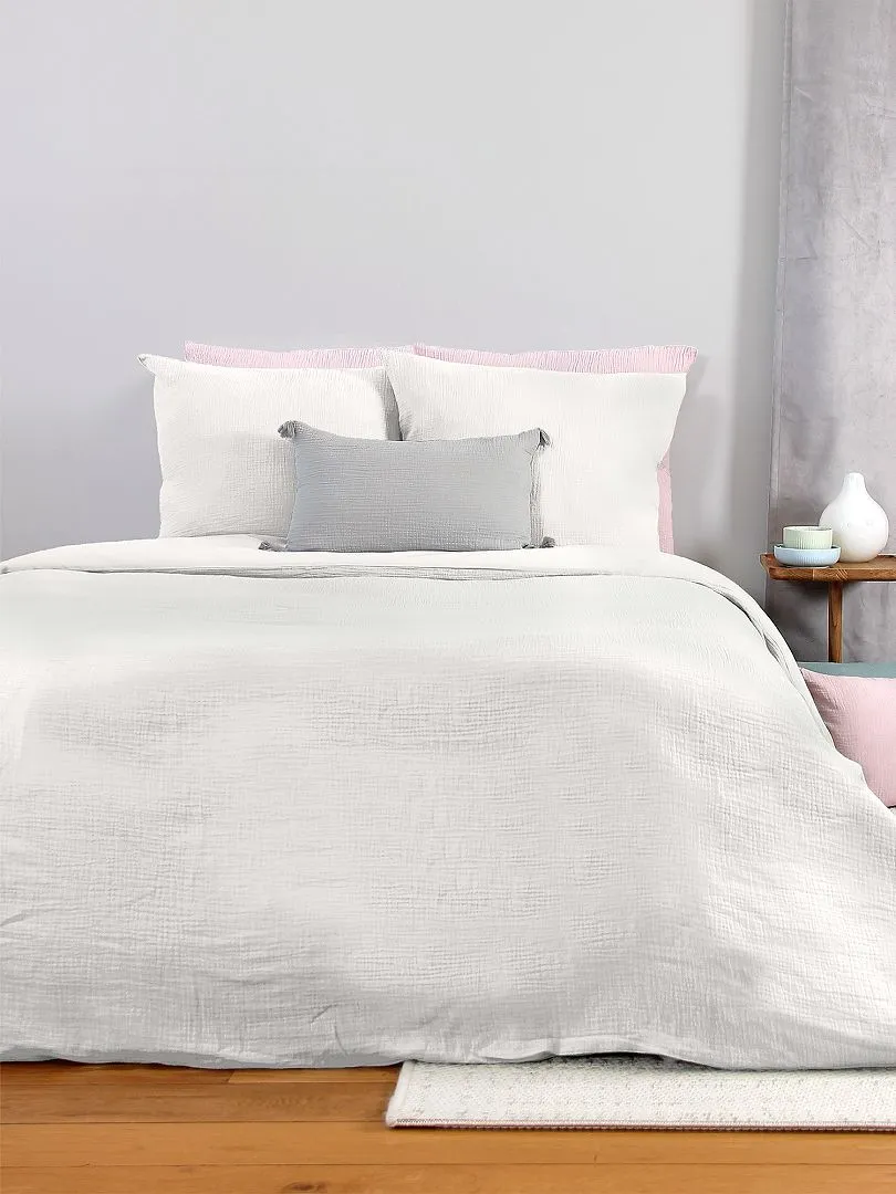 JUEGO DE CAMA DE GASA DE ALGODóN  BLANCO