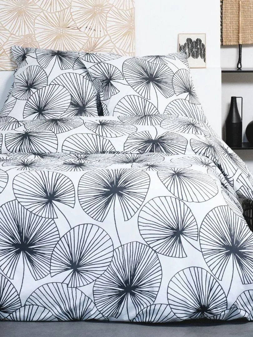 JUEGO DE CAMA ESTAMPADO  DOBLE  BLANCO
