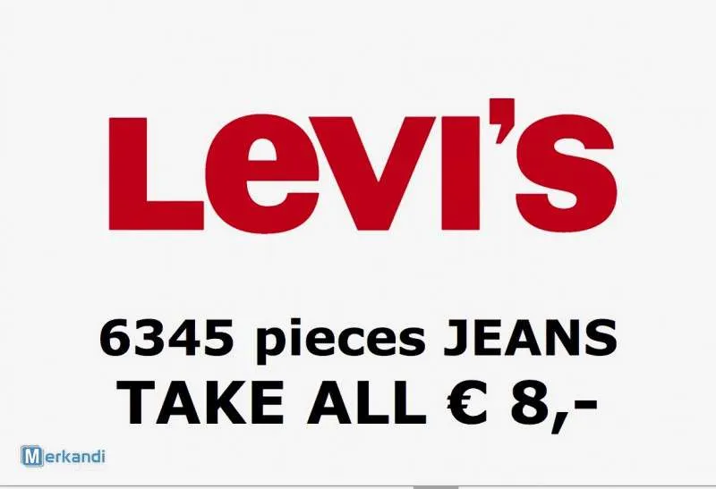 Levi's 6345 piezas, llevar todo solo un euro 8, stock lote de ropa cerca de Amsterdam