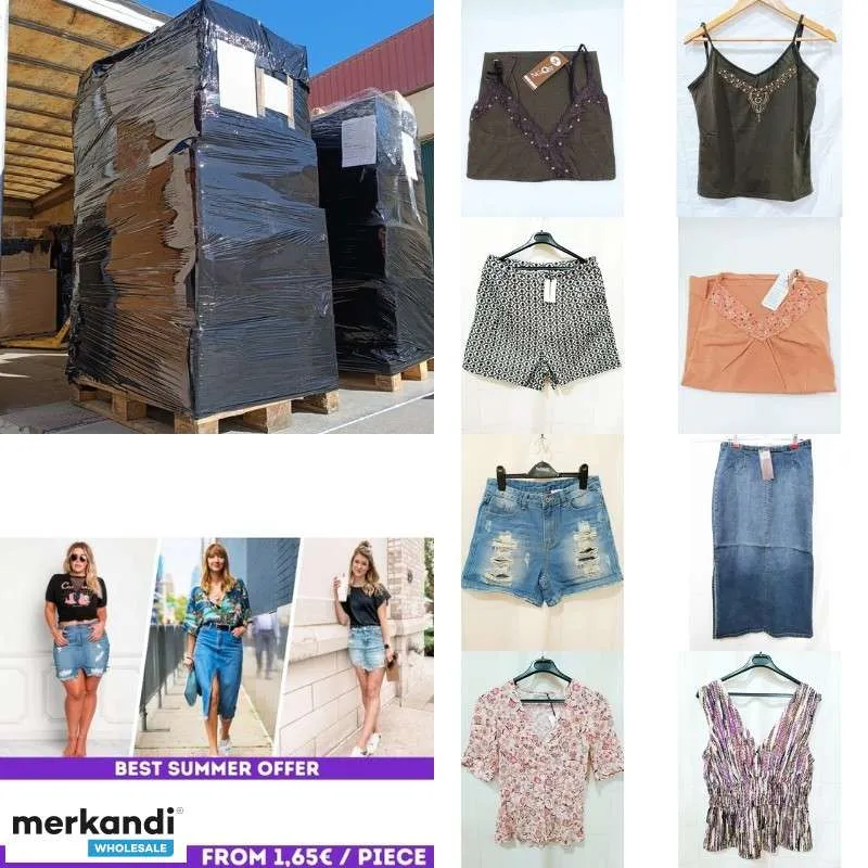 Lote de 1000 piezas de Ropa nueva de Mujer de marcas Europeas