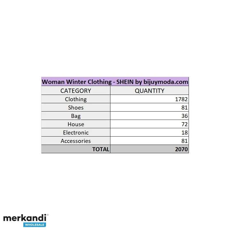 Lote de Ropa de Mujer de la Marca Shein para Invierno en Oferta al por Mayor