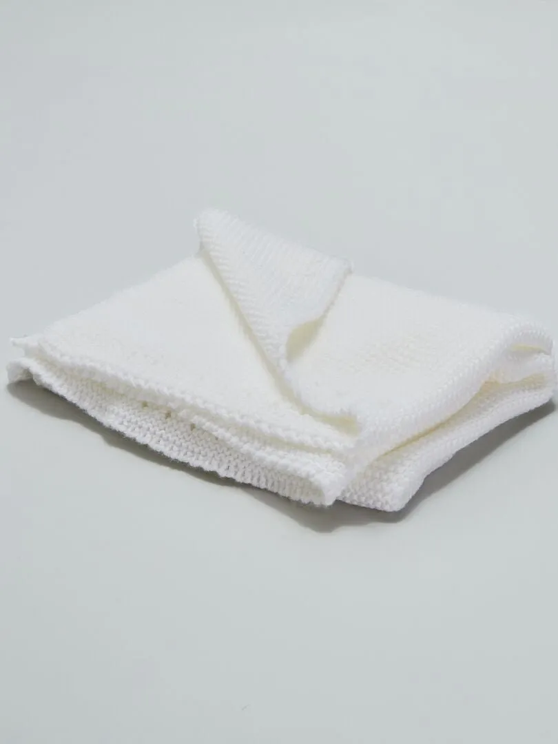 MANTA GRUESA DE PUNTO 'MANUFACTURE DE LAYETTE'  BLANCO
