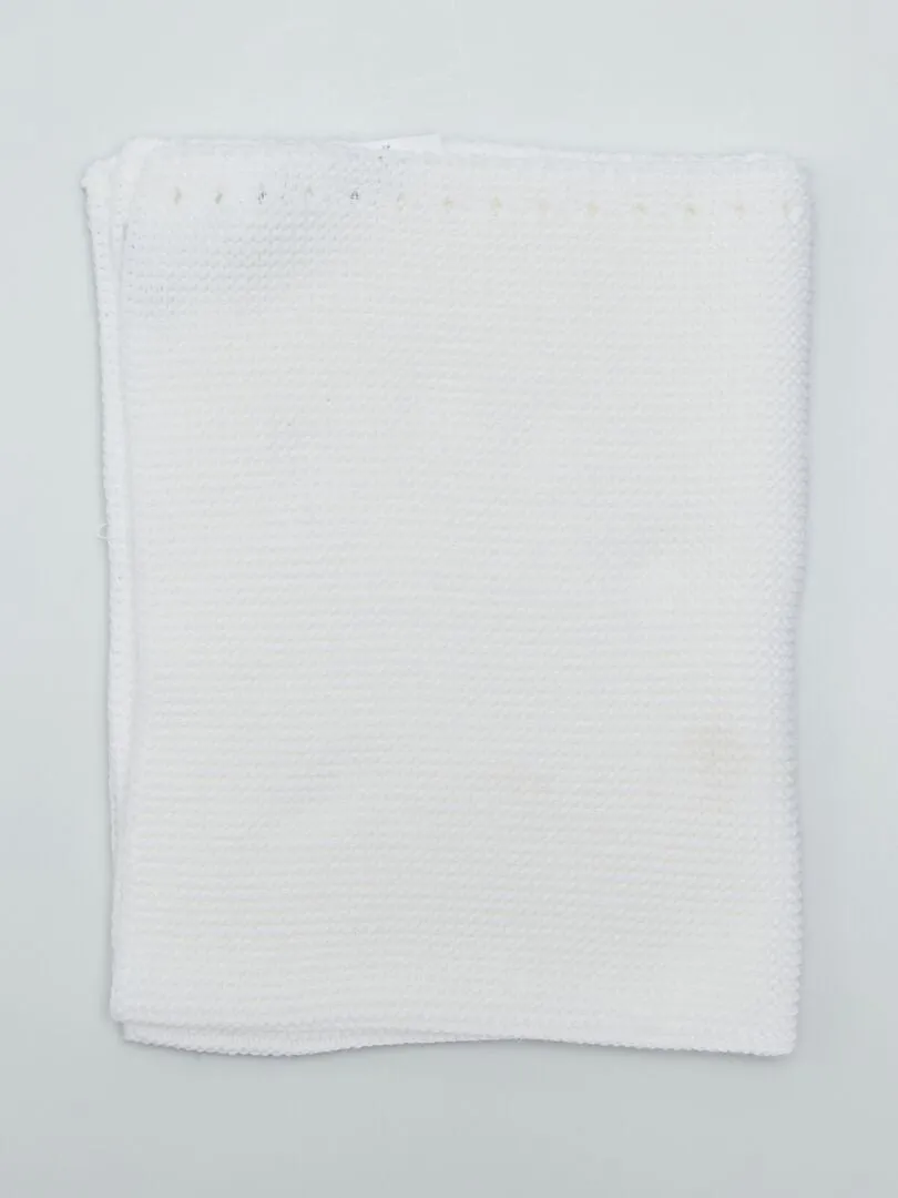 MANTA GRUESA DE PUNTO 'MANUFACTURE DE LAYETTE'  BLANCO