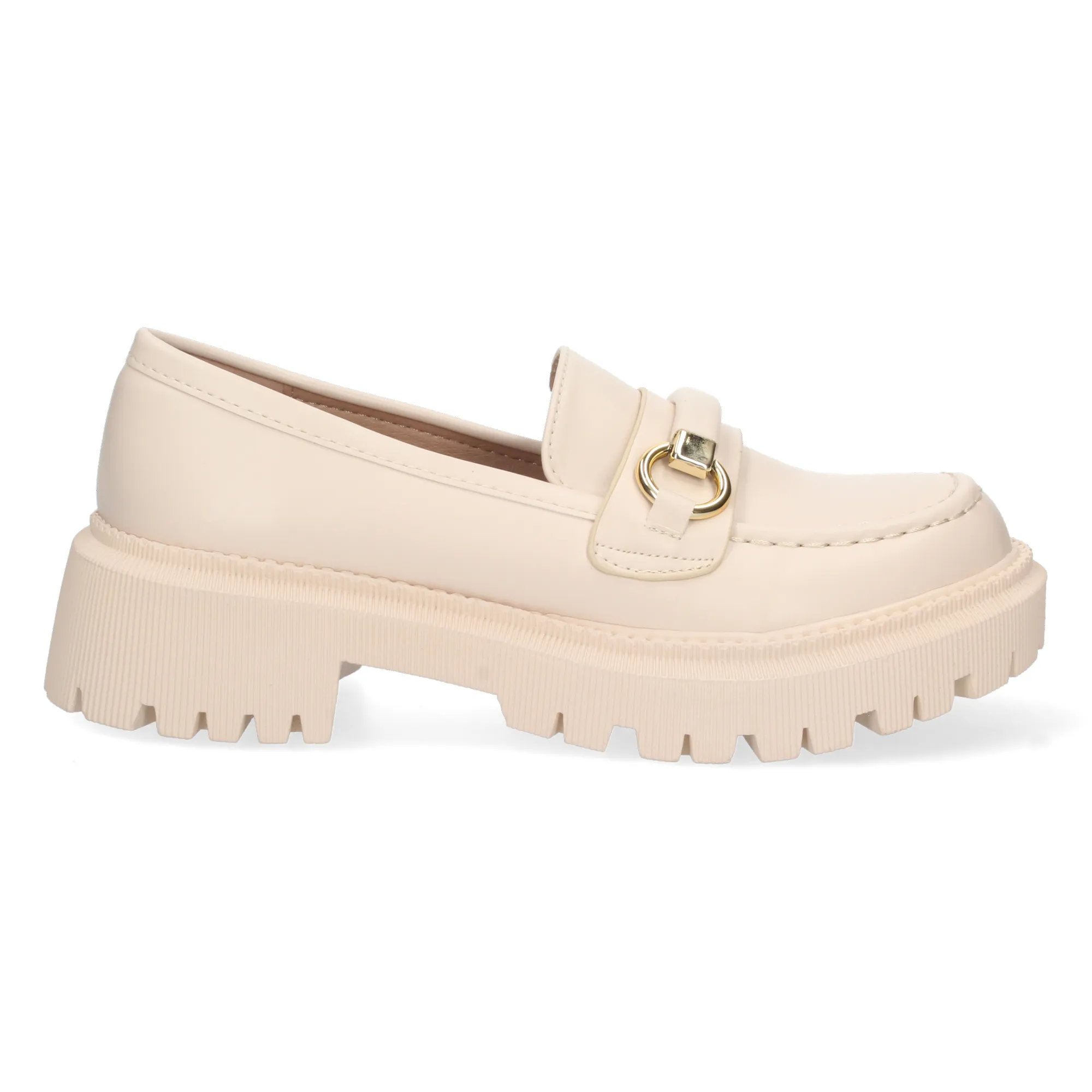 MOCASINES CóMODOS SUELA TRACK CON CADENA MUJER BEIGE YZ2312