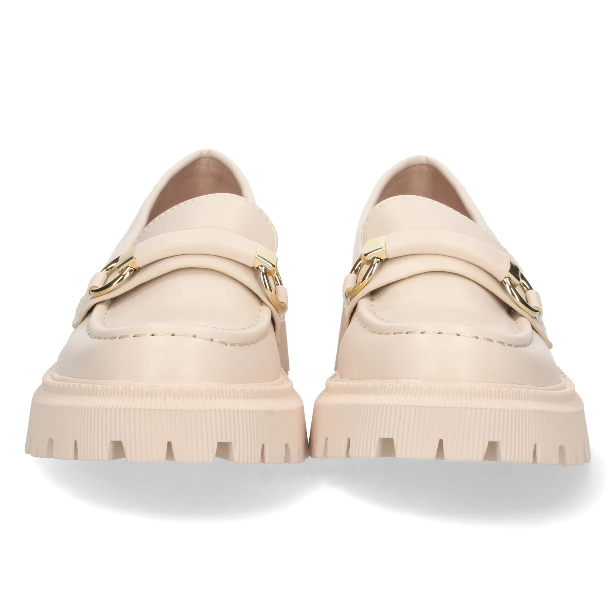 MOCASINES CóMODOS SUELA TRACK CON CADENA MUJER BEIGE YZ2312