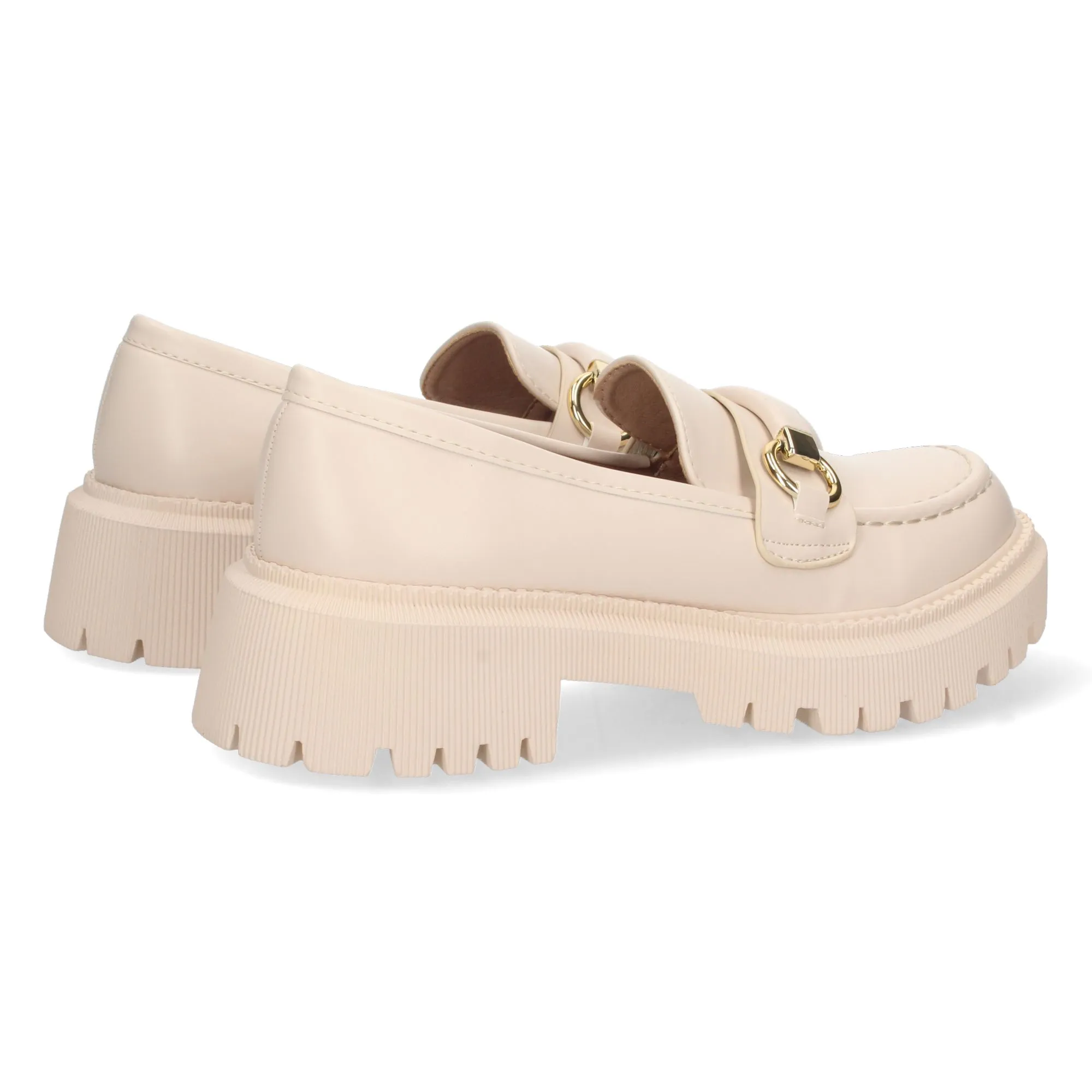 MOCASINES CóMODOS SUELA TRACK CON CADENA MUJER BEIGE YZ2312