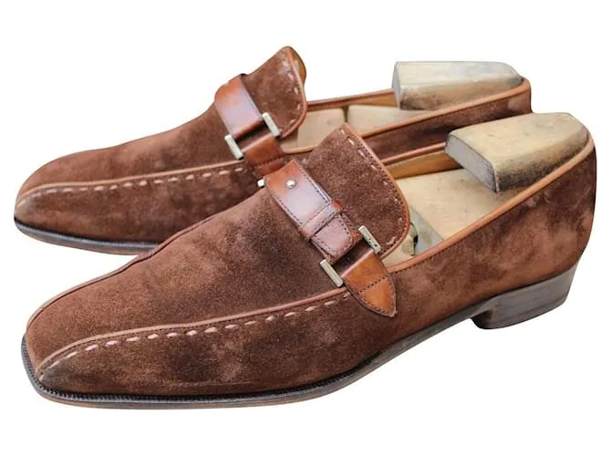 MOCASÍN BERLUTI MOCASÍN ANTE MARRÓN 9,5 / 43,5 SUPER estado ZAPATOS DE HOMBRE Castaño 