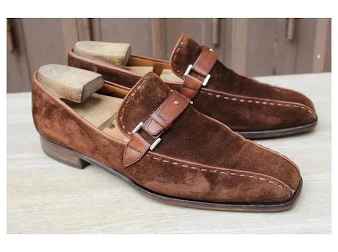 MOCASÍN BERLUTI MOCASÍN ANTE MARRÓN 9,5 / 43,5 SUPER estado ZAPATOS DE HOMBRE Castaño 