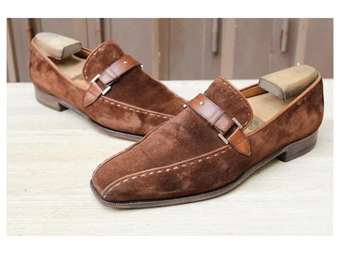 MOCASÍN BERLUTI MOCASÍN ANTE MARRÓN 9,5 / 43,5 SUPER estado ZAPATOS DE HOMBRE Castaño 