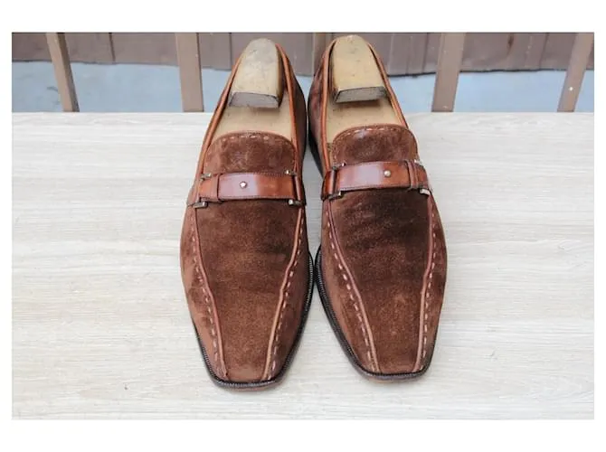 MOCASÍN BERLUTI MOCASÍN ANTE MARRÓN 9,5 / 43,5 SUPER estado ZAPATOS DE HOMBRE Castaño 