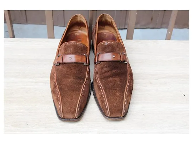 MOCASÍN BERLUTI MOCASÍN ANTE MARRÓN 9,5 / 43,5 SUPER estado ZAPATOS DE HOMBRE Castaño 