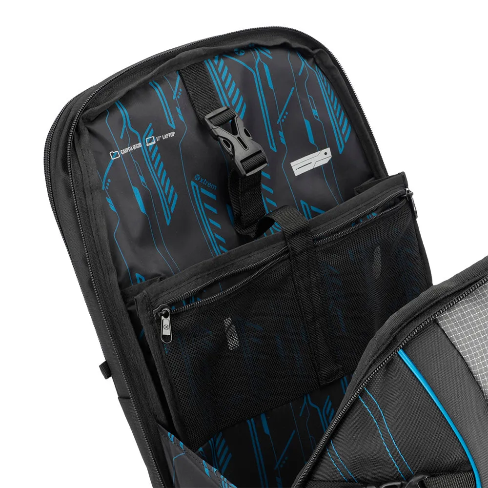 Mochila para laptop Gamerpack 17 negra/azul