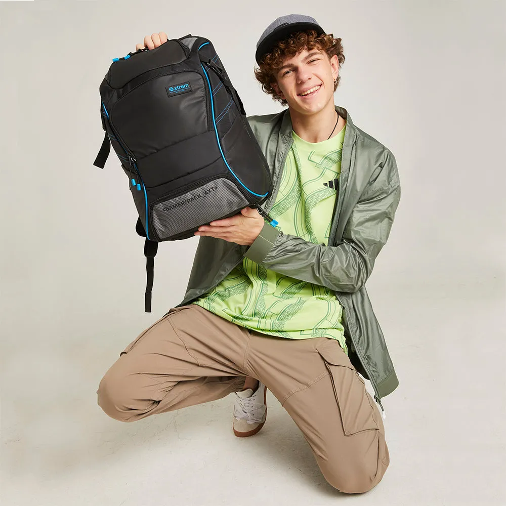 Mochila para laptop Gamerpack 17 negra/azul