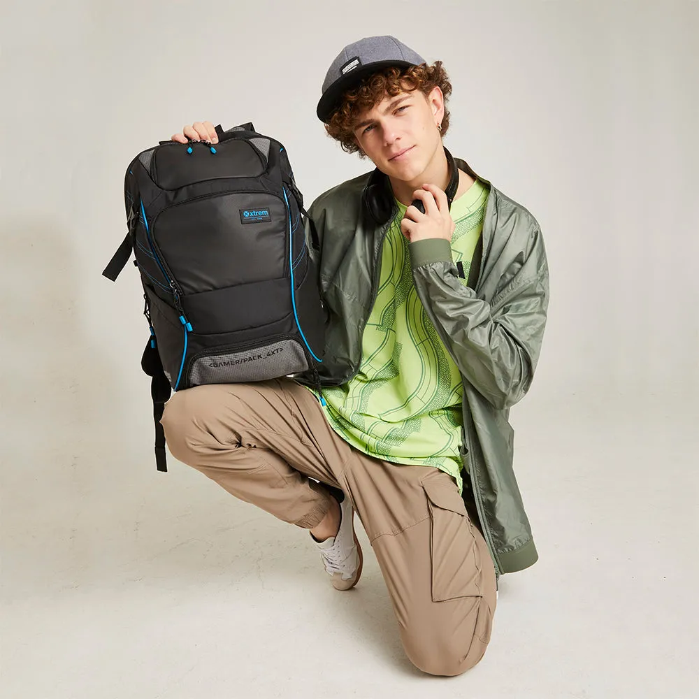Mochila para laptop Gamerpack 17 negra/azul