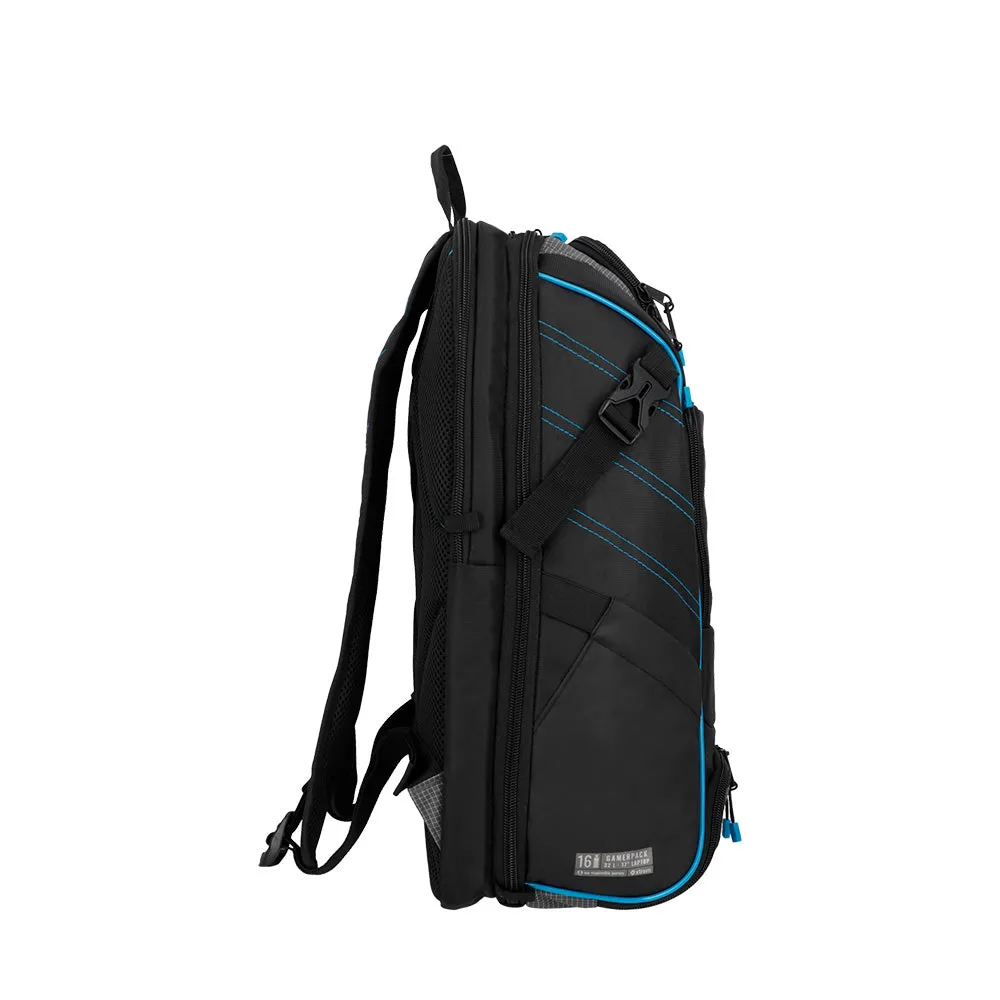 Mochila para laptop Gamerpack 17 negra/azul