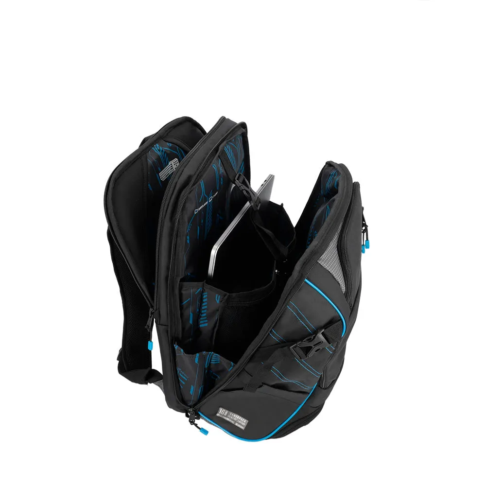 Mochila para laptop Gamerpack 17 negra/azul